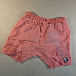 VTG Express Mens Surfs Edge Board Shorts Trunk Pink Elastic Waist Button Pockets